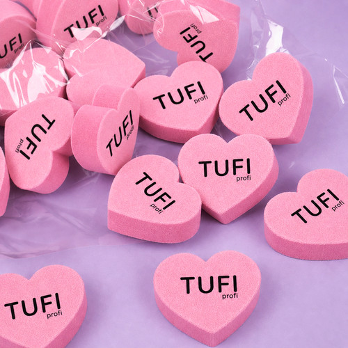 Buff TUFI profi mini pink heart 100/180 grit 50 pcs (0309786) - Фото №6