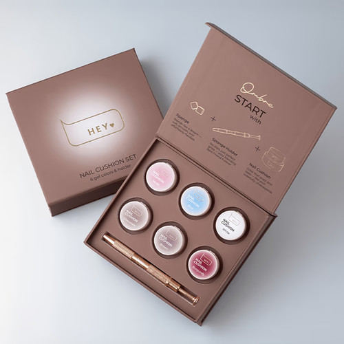 Набор гелевых красок и аксессуаров для омбре HEYLOVE Brown 6 шт. - Фото №6