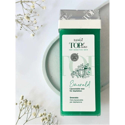 Soft wax Italwax Top Line Emerald in a cartridge 100 ml - Фото №2