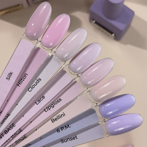 База для ногтей HEYLOVE Tint base Sunset Lace пастельный холодный розовый 15 мл - Фото №4