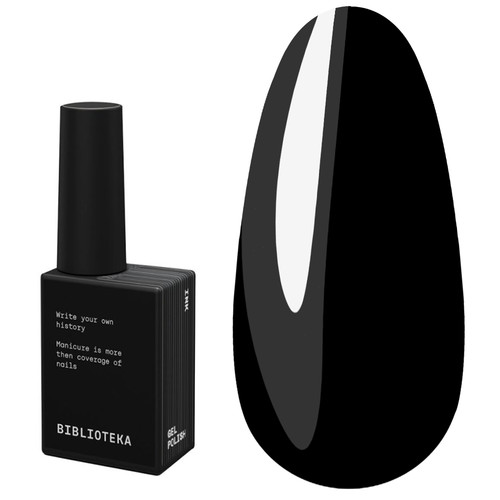 Gel polish BIBLIOTEKA BASIS 01 Ink black 10 ml - Фото №1