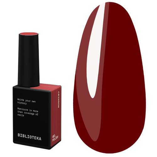Gel polish BIBLIOTEKA RED SPECTRUM 44 Crimson densely pigmented red 10 ml - Фото №1