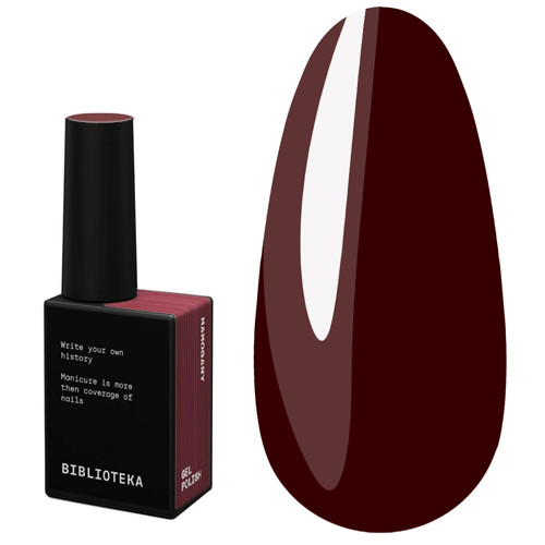 Gel polish BIBLIOTEKA RED SPECTRUM 48 Mahogany dark red-brown 10 ml - Фото №1