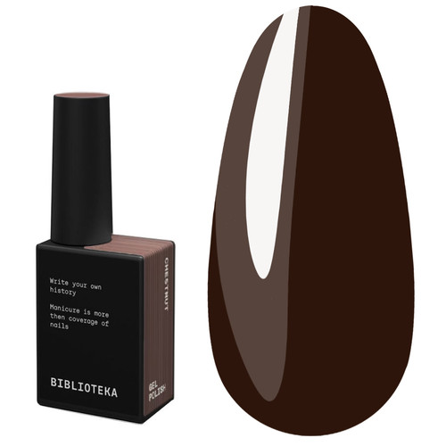 Gel polish BIBLIOTEKA MONO BROWN 38 Chestnut rich brown 10 ml - Фото №1