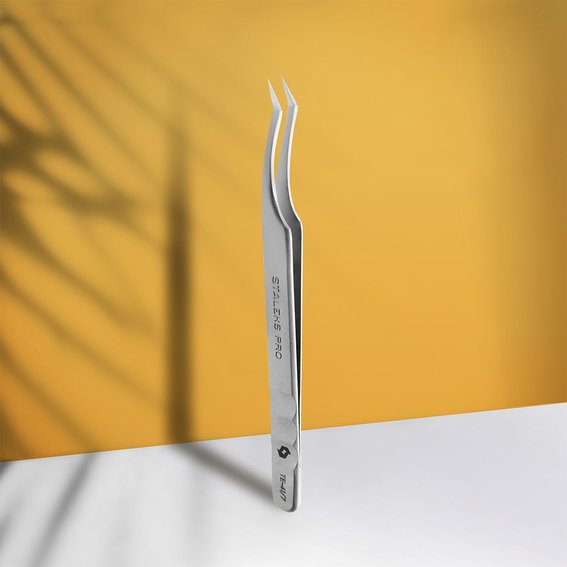 Professional eyelash tweezers EXPERT 41 TYPE 7 (L-shaped, 30') - Фото №2