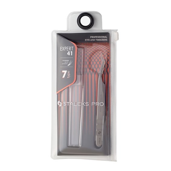 Professional eyelash tweezers EXPERT 41 TYPE 7 (L-shaped, 30') - Фото №4