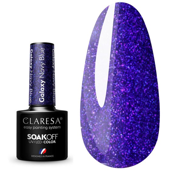 Гибридный лак для ногтей Claresa GALAXY темно-синий, 5г