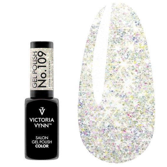 Гель лак Victoria Vynn COLOR GLITTER 109 Silver Scyscraper серебряный 8ml - Фото №1