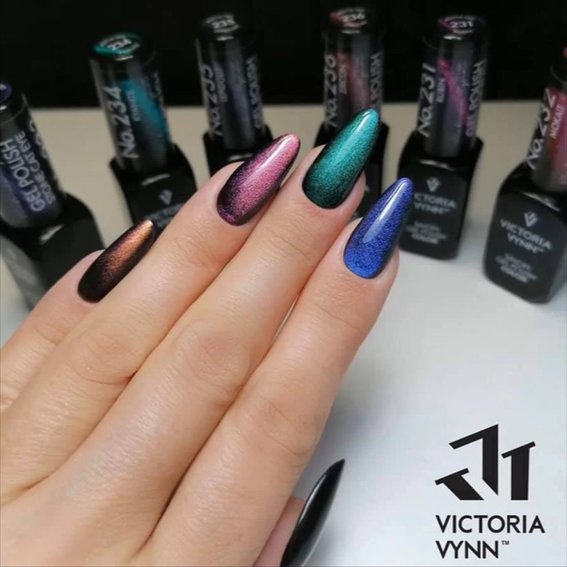 Гель лак Victoria Vynn COLOR 232 Cat Eye Mokait розово-янтарный 8ml - Фото №2