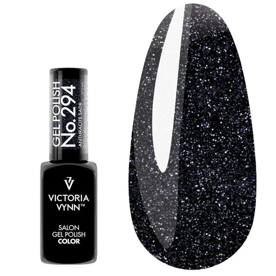 Гель лак Victoria Vynn COLOR SHIMMER 294 Anthracite Sadr темно-серый 8ml - Фото №1