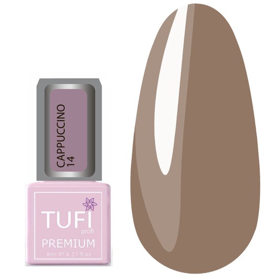 Gel polish TUFI profi  PREMIUM  Cappuccino  14 Latte 8ml (0102597) - Фото №1