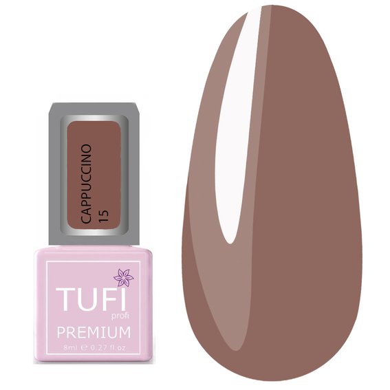 Гель-лак TUFI profi  PREMIUM  Cappuccino  15 кофе с молоком 8мл (0121243) - Фото №1