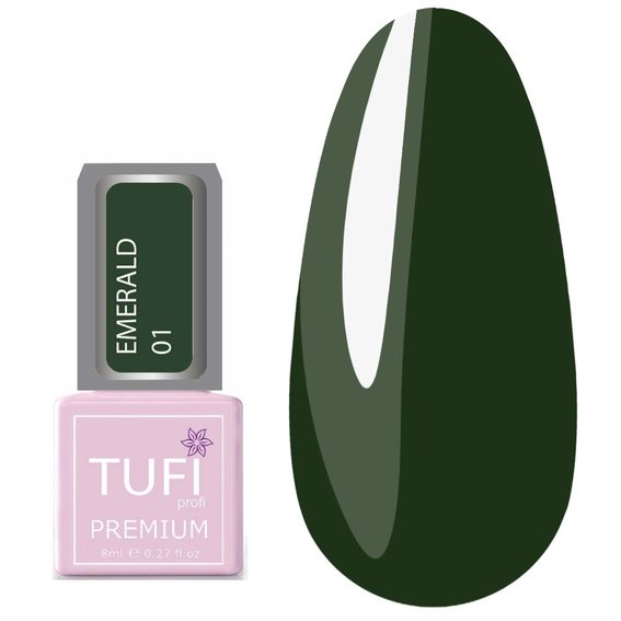 Гель-лак TUFI profi PREMIUM Emerald 01 хвойный 8мл (0102518) - Фото №1