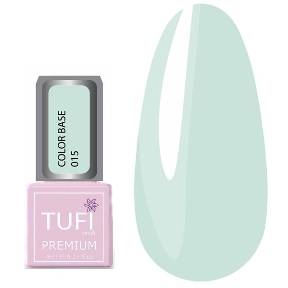 Цветная база TUFI profi PREMIUM Color Base 015 полупрозрачная ментол 8 мл (0103864) - Фото №1