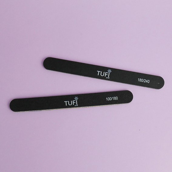 Пилочка TUFI profi PREMIUM прямая черная 180/240, 17,8 см 1 шт (0122191) - Фото №3
