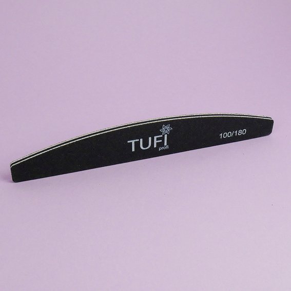 Пилочка TUFI profi PREMIUM полукруг черная 100/180, 17,8 см 1 шт (0122153) - Фото №2