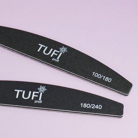 Пилочка TUFI profi PREMIUM полукруг черная 100/180, 17,8 см 1 шт (0122153) - Фото №3