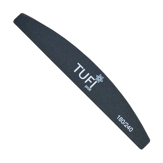 Пилочка TUFI profi PREMIUM полукруг черная 180/240, 17,8 см 1 шт (0122156) - Фото №1
