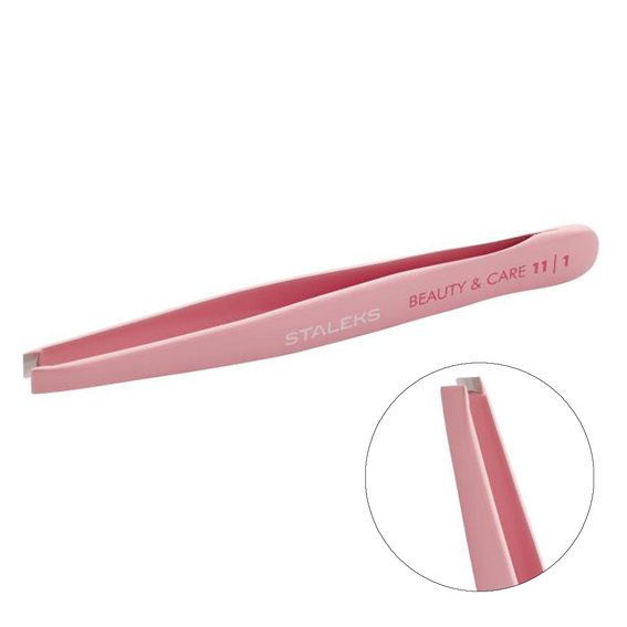 Пинцет для бровей Staleks BEAUTY & CARE 11 TYPE 1 (широкие прямые кромки)
