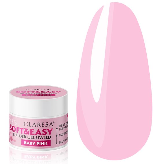 Гель для наращивания Claresa SOFT&EASY BUILDER GEL BABY PINK 12г