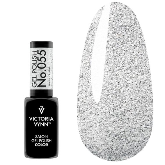Гель лак Victoria Vynn COLOR GLITTER 055 Silver Cristal серебряный 8ml - Фото №1