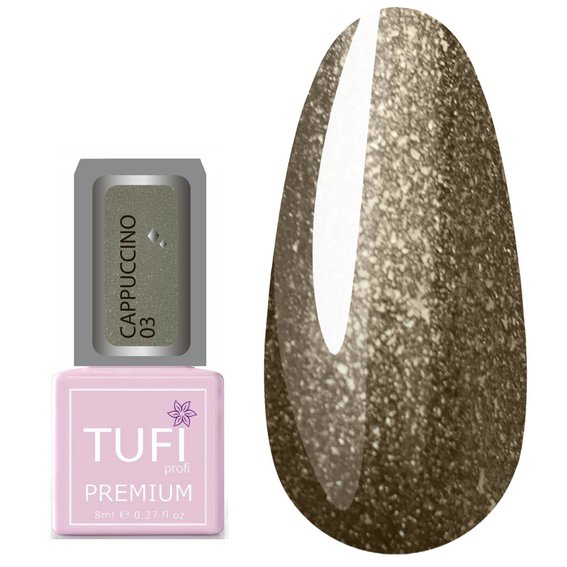 Гель-лак TUFI profi PREMIUM Cappuccino 03 золотисто-коричневый 8мл (0102585) - Фото №1