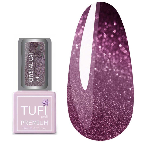 Гель-лак TUFI profi PREMIUM Crystal Cat 24 гранат голографик 8 мл (0173917) - Фото №1