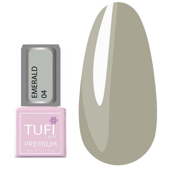 Гель-лак TUFI profi PREMIUM Emerald 04 светло-серый 8мл (0102523) - Фото №1