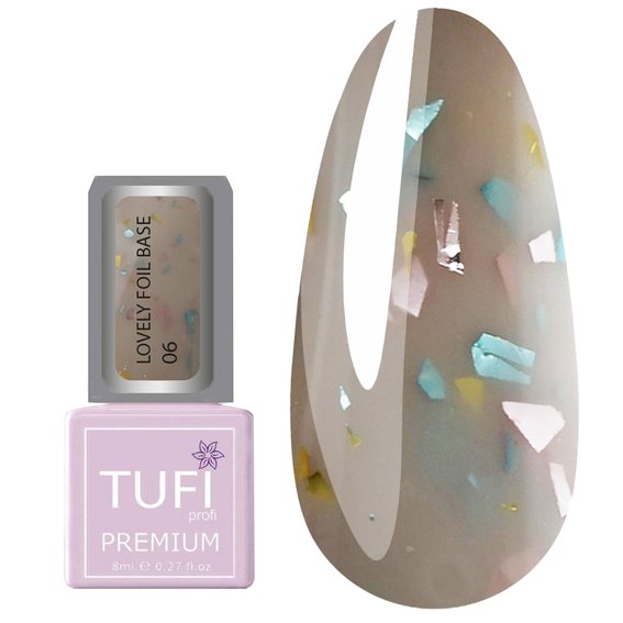 База TUFI profi PREMIUM Lovely Foil Base с фольгой 06 сладкий миндаль 8 мл (0196362) - Фото №1