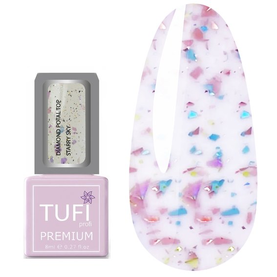 Топ TUFI profi PREMIUM Dimond Potal Top c поталью и шиммером звездное небо 8 мл (0125766) - Фото №1