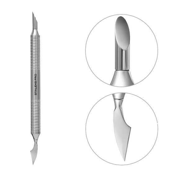 Маникюрная лопатка Staleks Pro EXPERT 100 TYPE 1 (пушер скошенный + топорик)