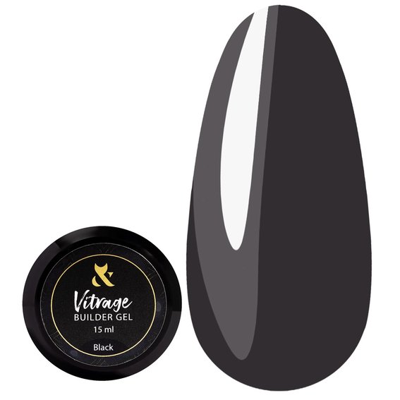 F.O.X Vitrage Builder gel черный, 15 мл