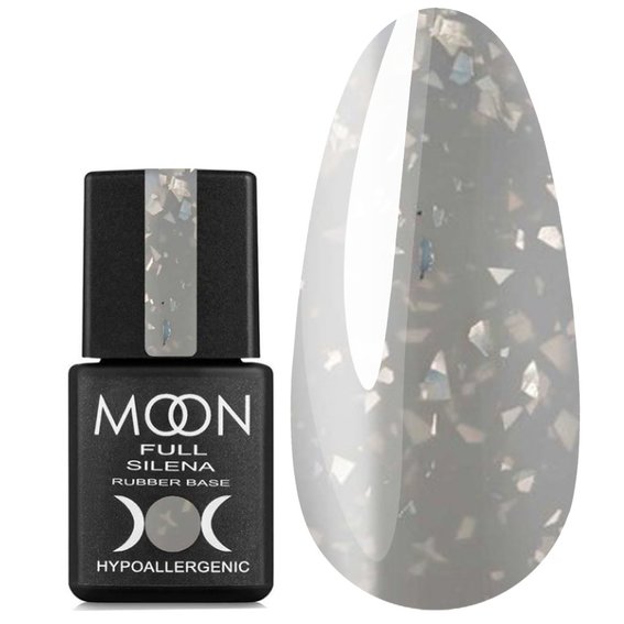 Каучуковая база MOON Potal Rubber Base Silena ­№2037 серый с серебристой поталью 8 мл