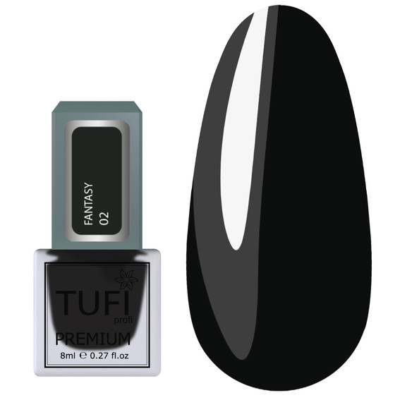 Декоративный лак для ногтей TUFI profi PREMIUM Fantasy 02 черный 8 мл - Фото №1