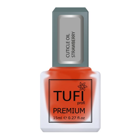 Масло для кутикулы TUFI profi PREMIUM с кисточкой клубника 15 мл - Фото №1