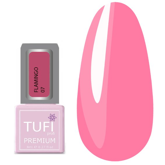 Гель-лак TUFI profi PREMIUM Flamingo 07 розовый заход солнца 8 мл (0121298) - Фото №1