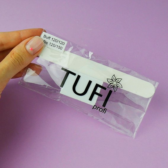 Набор одноразовый TUFI profi PREMIUM пилочка 120/150 и баф 120/120 белый (0102944) - Фото №4