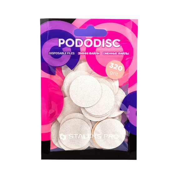 Сменные белые файлы для педикюрного диска PODODISC STALEKS PRO L 320 грит (50 шт) (PDF-25-320w) - Фото №1