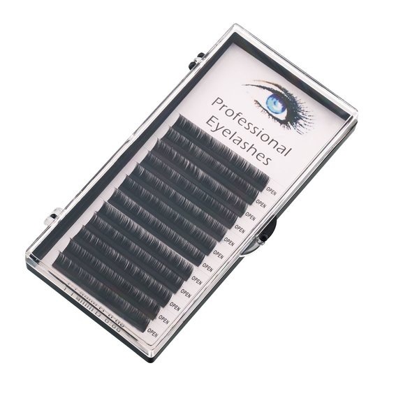 Silk eyelashes Aba Group bend B, 12 mm black in a box