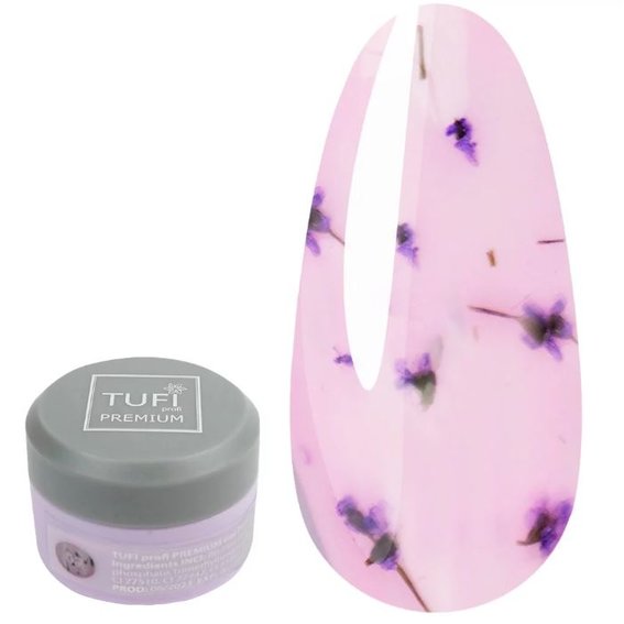Гель-лак TUFI profi PREMIUM Bloom 02 с сухоцветами гиацинт 5мл - Фото №1