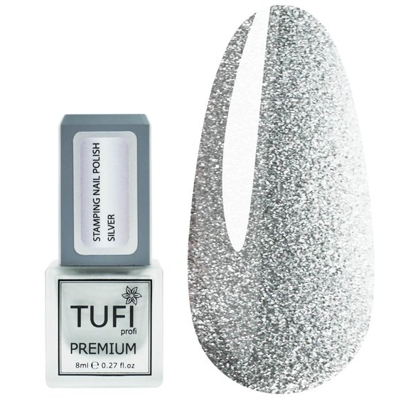 Лак для стемпінгу TUFI profi PREMIUM Stamping срібло 8 мл (0295882) - Фото №1