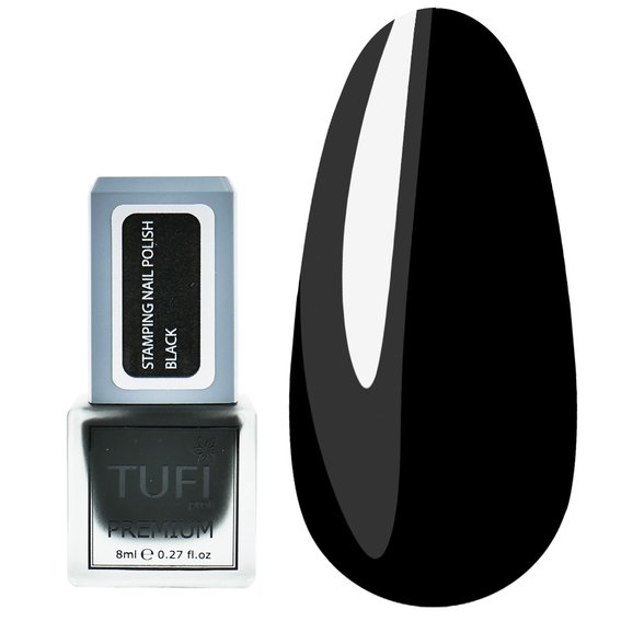 Лак для стемпінгу TUFI profi PREMIUM Stamping  чорний 8 мл (0295883) - Фото №1