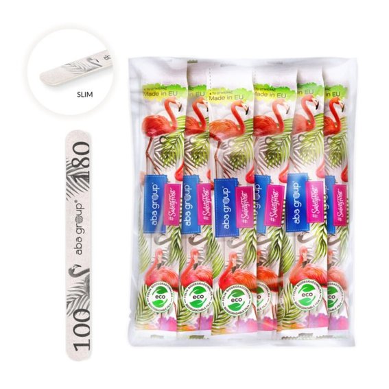 Aba Group SAFE PACKAGE Пилочка для ногтей PROSTY 100/180 SLIM - FLAMING, 25 шт - Фото №2