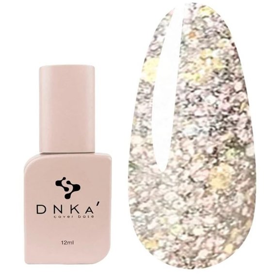 База DNKa Cover  Base №052 бежево-огненный светоотражающий с паетками разного размера 12 мл