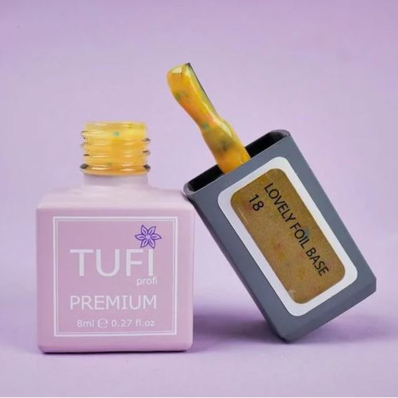 База TUFI profi PREMIUM Lovely Foil Base с фольгой 18 одуванчик 8 мл - Фото №4