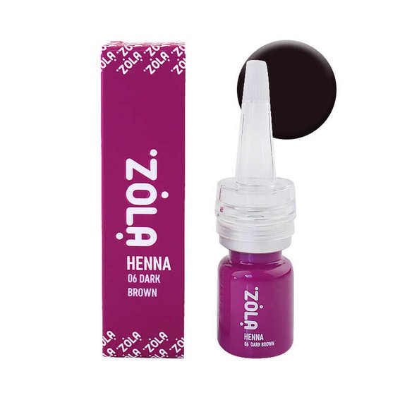 Хна для бровей ZOLA Henna №06 Dark Brown тёмный оттенок 5g - Фото №2