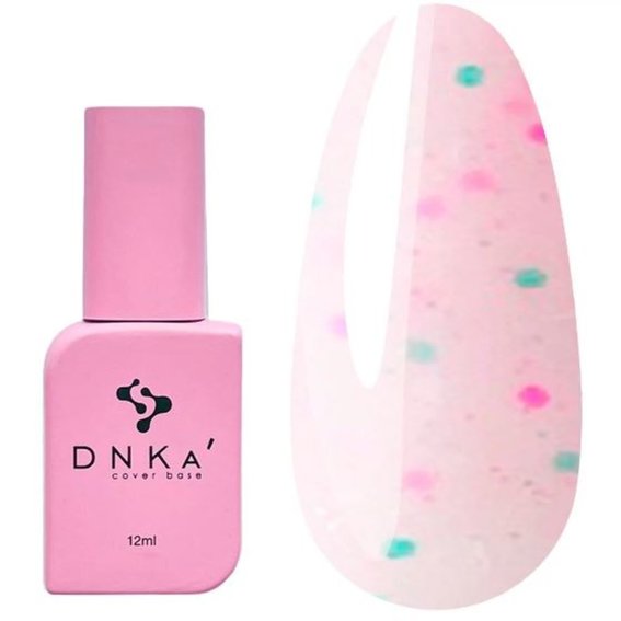 База DNKa Cover  Base №0057 Candy розовый с белыми, розовыми и голубыми хлопьями 12 мл