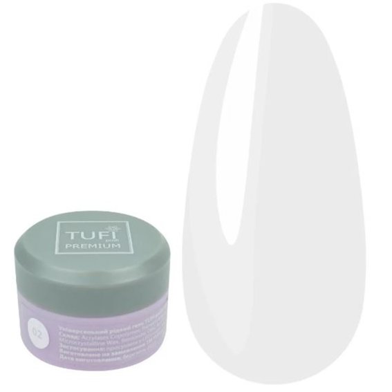 Универсальный жидкий полигель TUFI profi PREMIUM Smart Gel 02 иней 5 мл - Фото №1