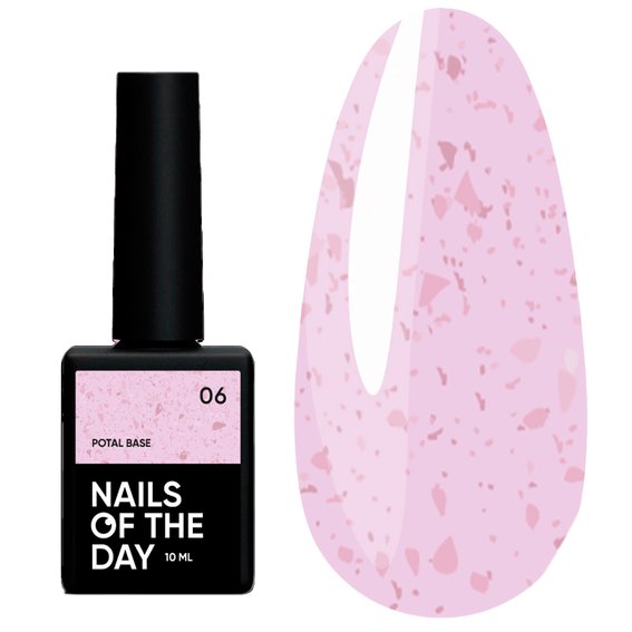 База NAILSOFTHEDAY Potal №06 розовыйс розовой поталью 10 мл - Фото №1
