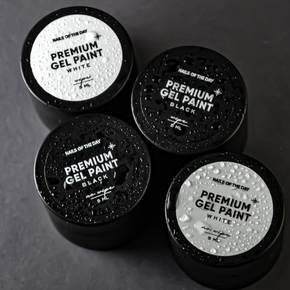 Гель-краска NAILSOFTHEDAY Premium gel paint Black no wipe, 5 ml - Фото №3